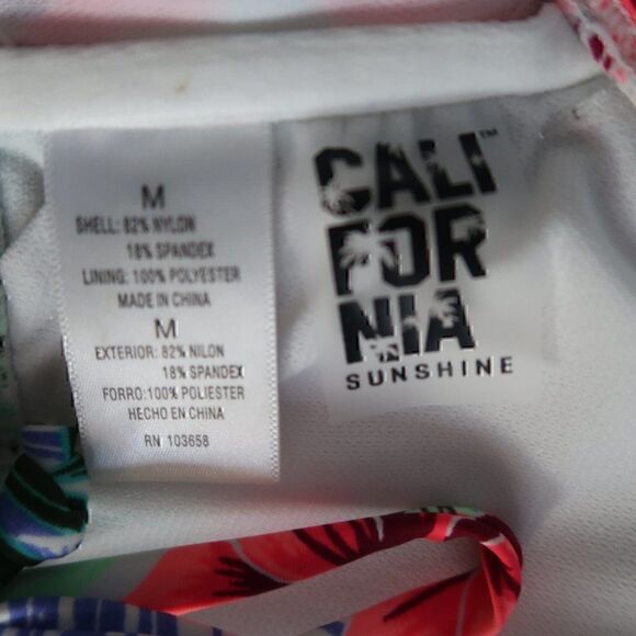 CALIFORNIA SUNSHINE TROPICAL FLORAL BRALETTE BIKINI SWM TOP SIZE MEDIUM NWT - Picture 2 of 8